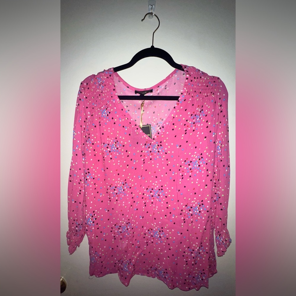 Multicolor heart blouse